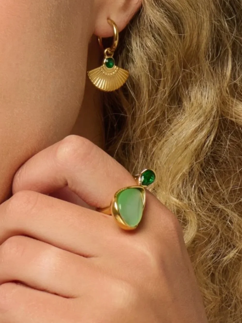 New Adjustable Natural Stone Ring Toi et Moi